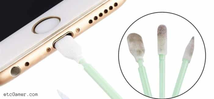 clean airpods case port with brush